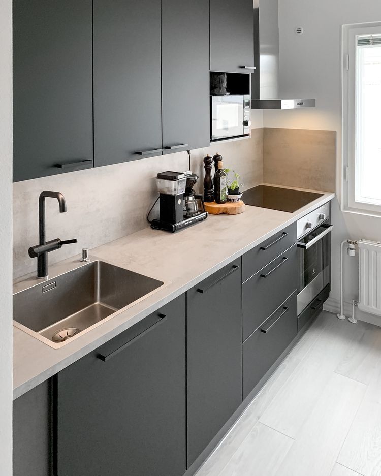 example of kitchen cabinets with a matte paint finish
